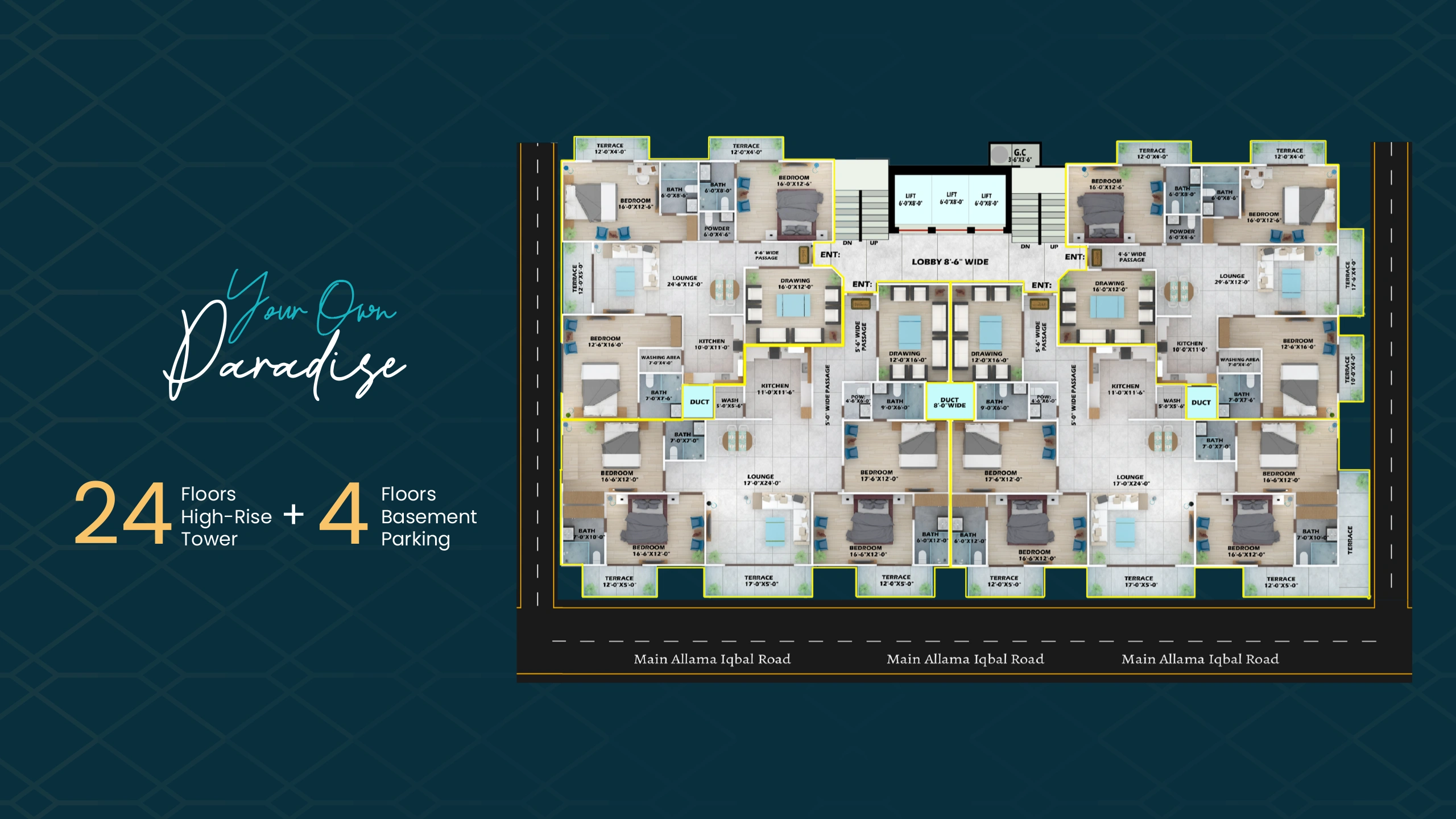 Your Own Paradise map and tower overview for Faizan Sky Tower