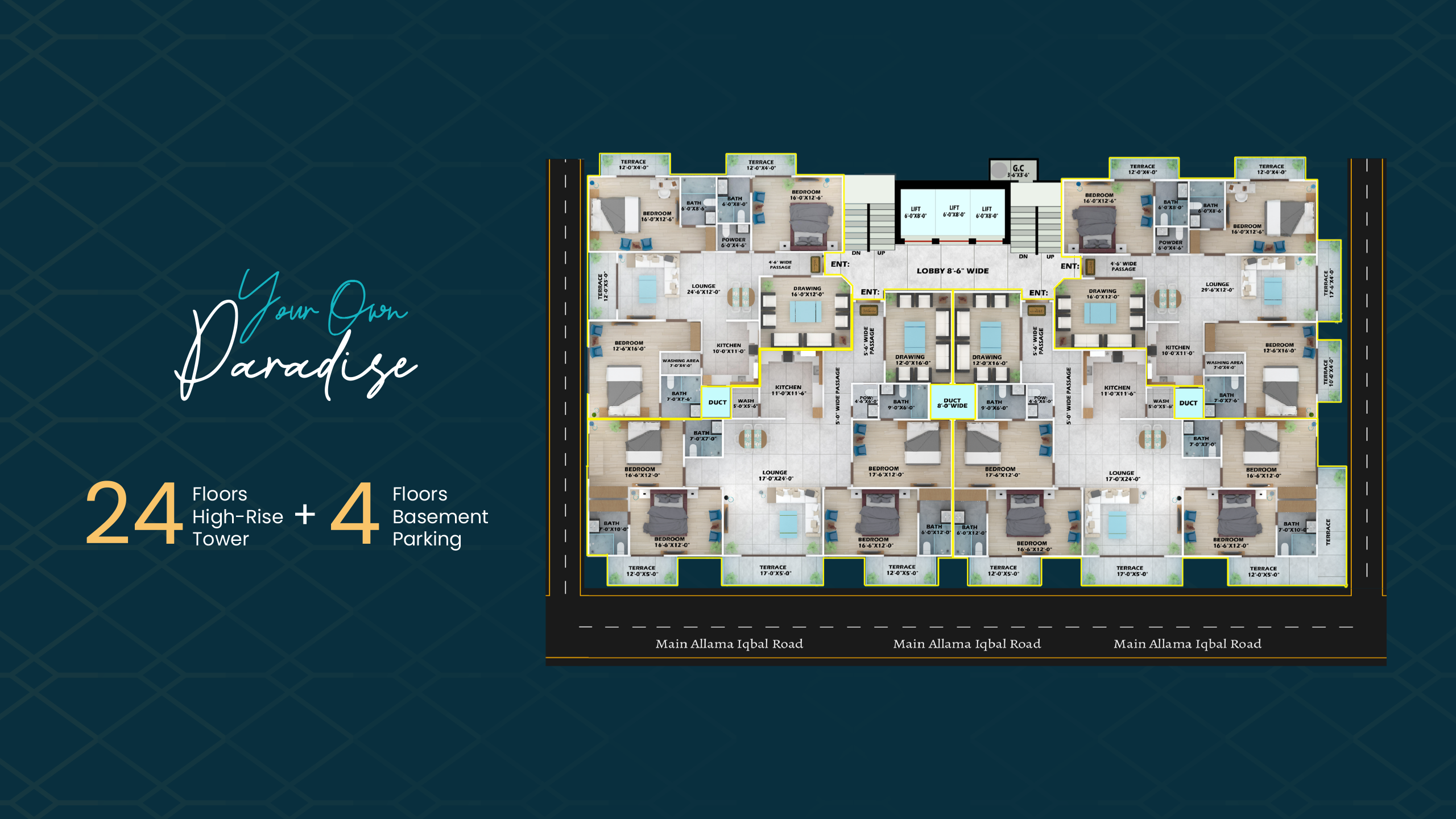 Your Own Paradise map and tower overview for Faizan Sky Tower